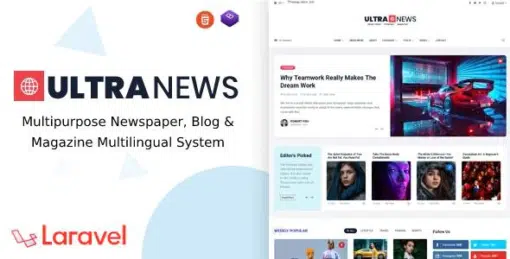 ultranews (v3.2.1) laravel newspaper, blog and magazine multilingual systemUltraNews (v3.2.1) Laravel Newspaper, Blog and Magazine Multilingual System