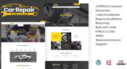 v5.2 car repair services auto mechanic wordpress theme + rtl