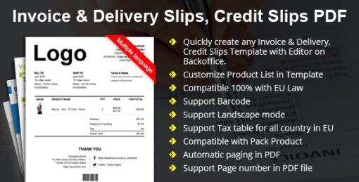 Advance Invoice, Delivery, Credit PDF (v1.1.52) + Custom Number PrestaShop