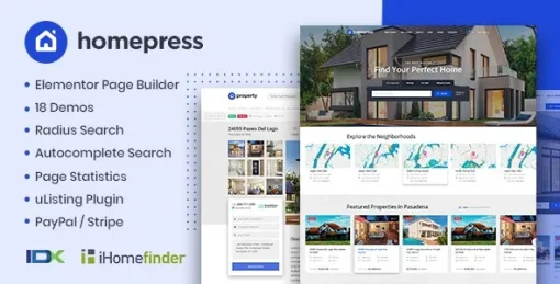 HomePress (v1.3.8) Real Estate WordPress Theme