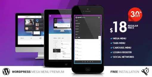 QuadMenu Premium v3.0.9 Themes Developer Mega Menu