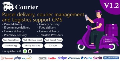 We Courier v1.3.0 Courier and logistics management CMS with Merchant,Delivery app